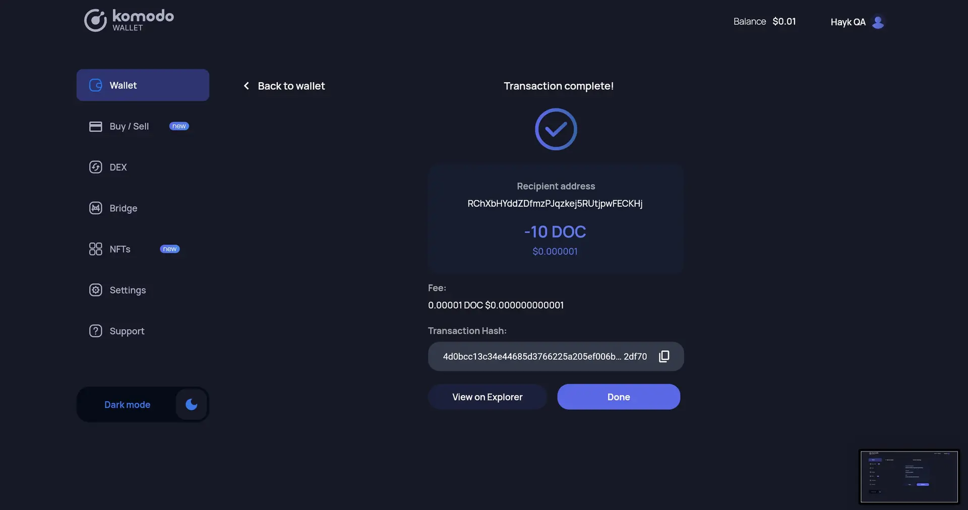  How to Withdraw/Send Funds in Komodo Web Wallet